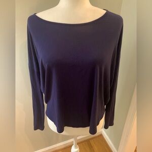 Vince navy jersey top with dolman sleeves, size XS